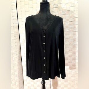 Chico's Black Cardigan with Jewel Buttons